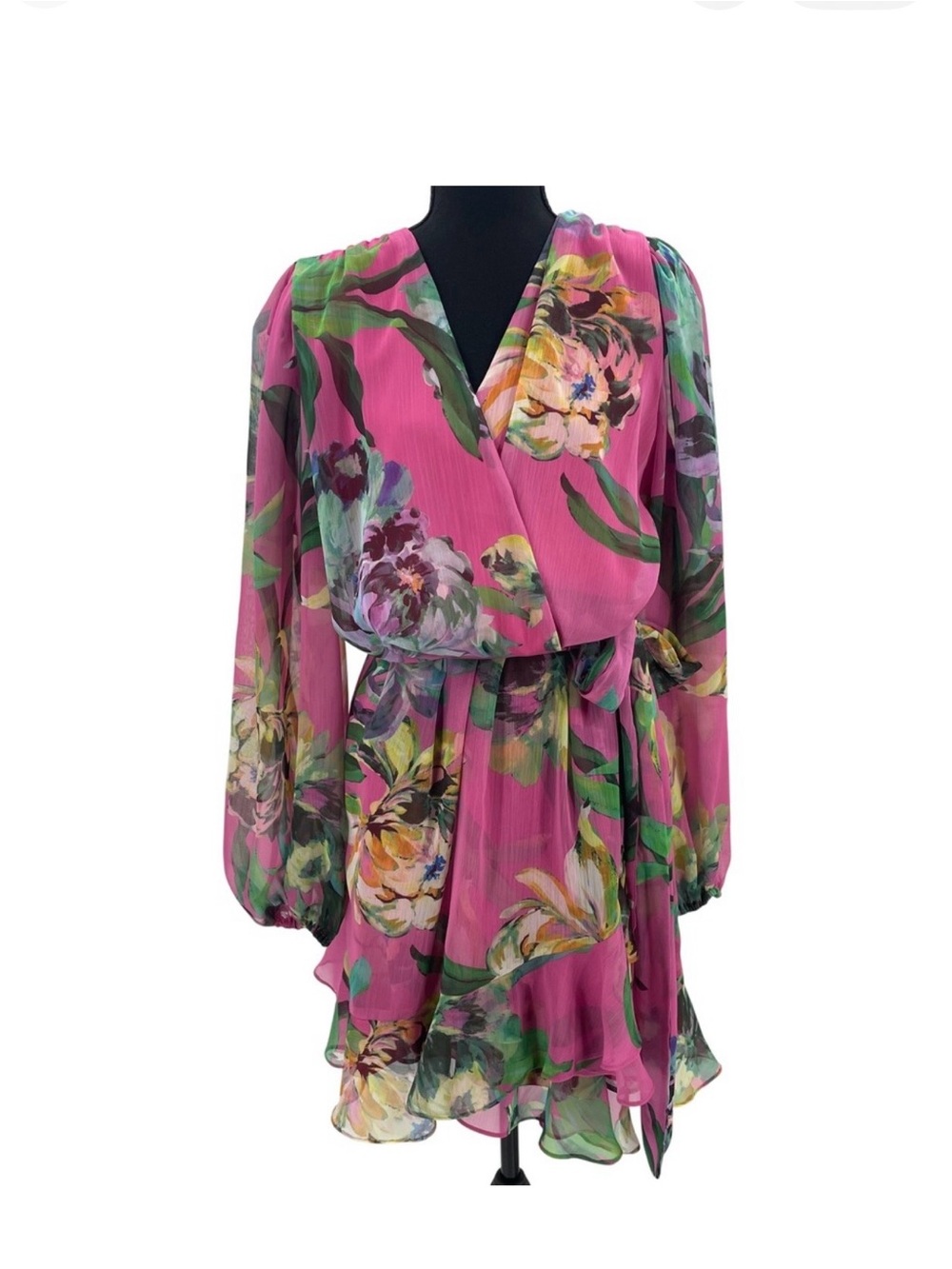 Alex Marie Laurel Wisteria Long Sleeve Tiered Ruffle Hem Dress Size 6 - Picture 4 of 14